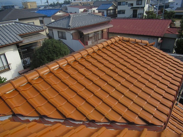 甲府市　屋根点検の様子