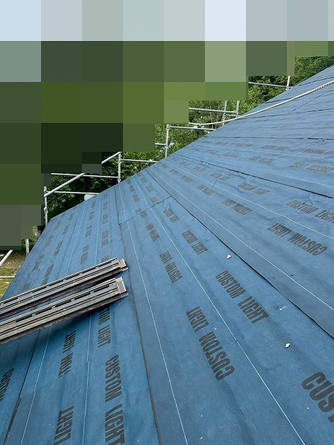 屋根全体の防水紙施工
