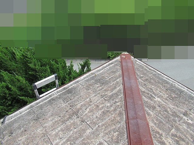 南アルプス市で高圧洗浄前のスレート屋根