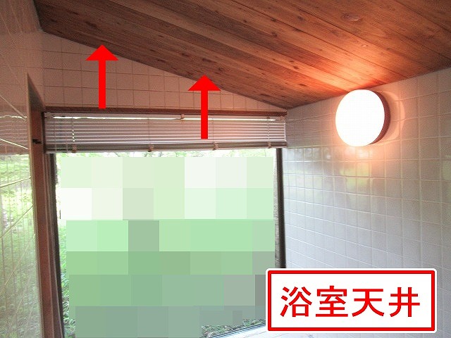 八ヶ岳高原海の口自然郷の別荘で湿気のこもる浴室天井