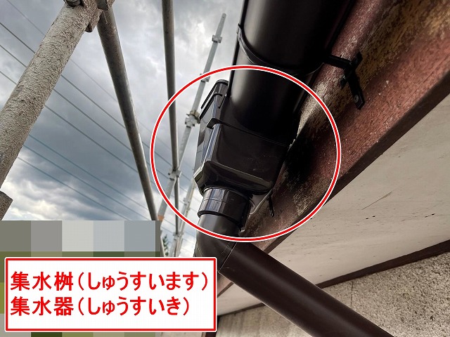 南アルプス市で集水器（集水桝）を設置する様子