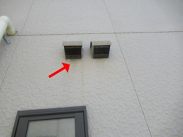 換気フード周辺の傷み