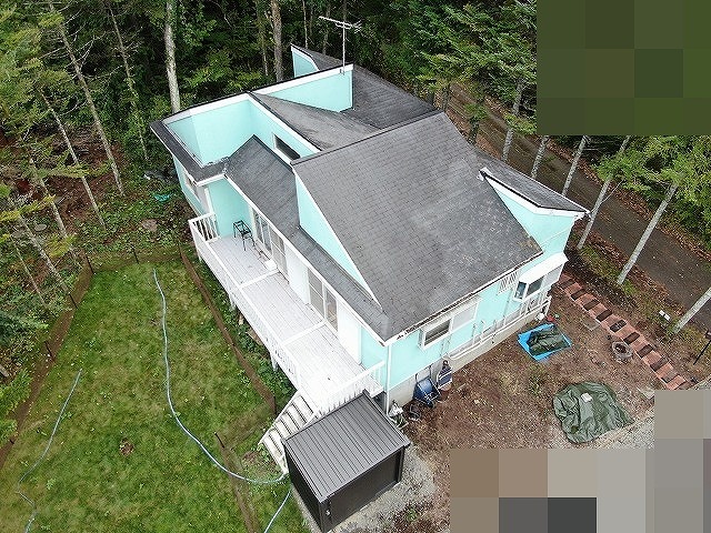 南都留郡鳴沢村で別荘の塗装メンテナンスのビフォーアフター