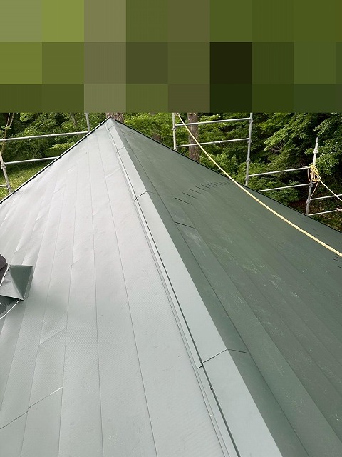 棟板金が納まった屋根