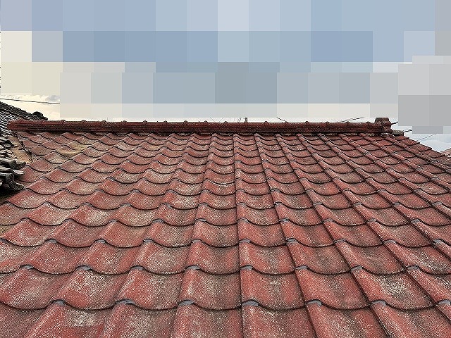 甲州市でラバーロック工法を行った瓦屋根