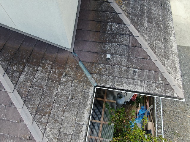 甲斐市　ドローン点検　下屋根