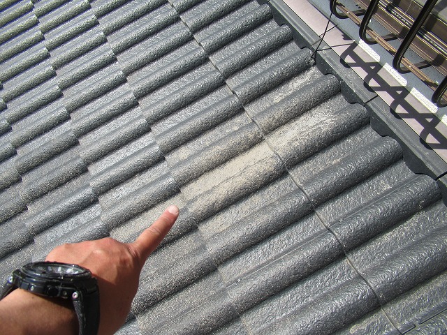 笛吹市モニエル瓦色あせ