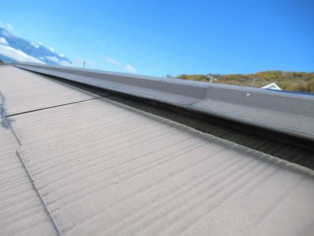 甲府市　屋根調査　棟板金浮き