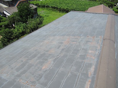 甲府市　屋根　塗膜劣化　塗装時期　工事前