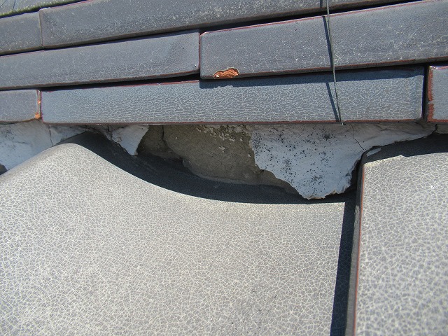 身延町　漆喰破損個所