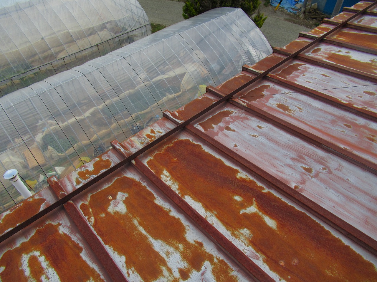 笛吹市　屋根サビ