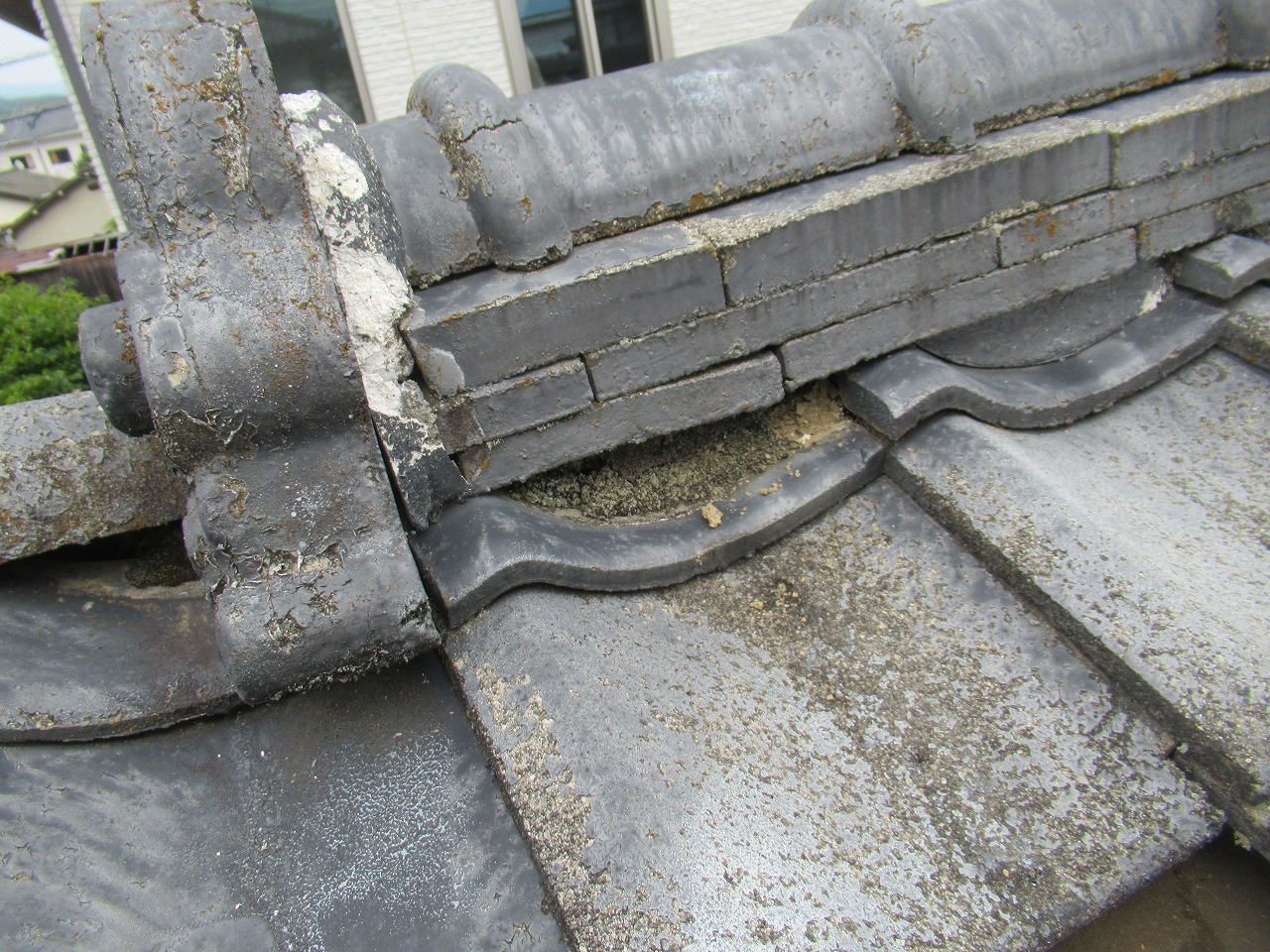 甲府市漆喰破損