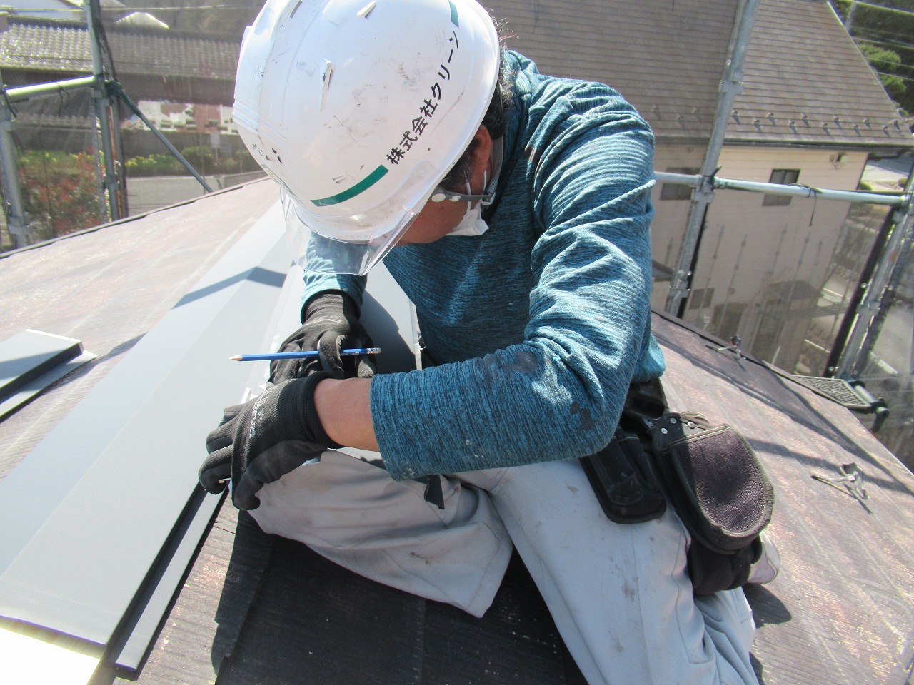 韮崎市棟板金工事写真