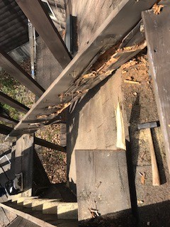 ウッドデッキ階段　改修