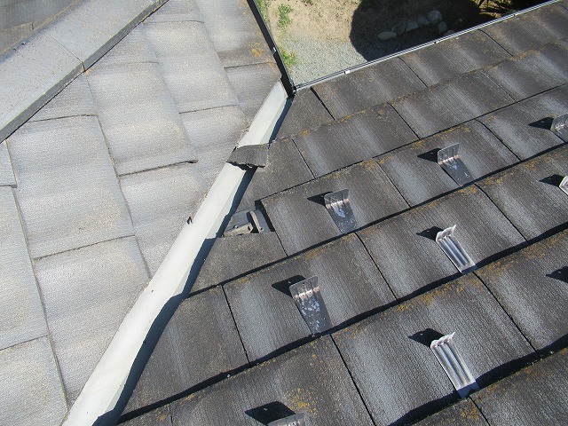 笛吹市　瓦割れ