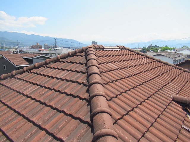 甲府市　瓦屋根　現場調査