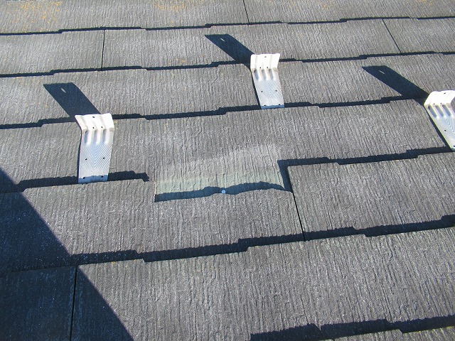 甲府市　スレート材の破損