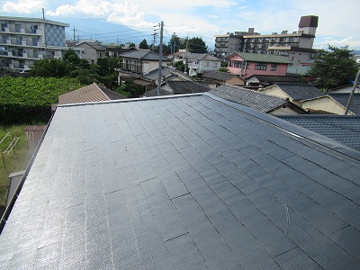 甲府市　屋根塗装　工事後　完成写真
