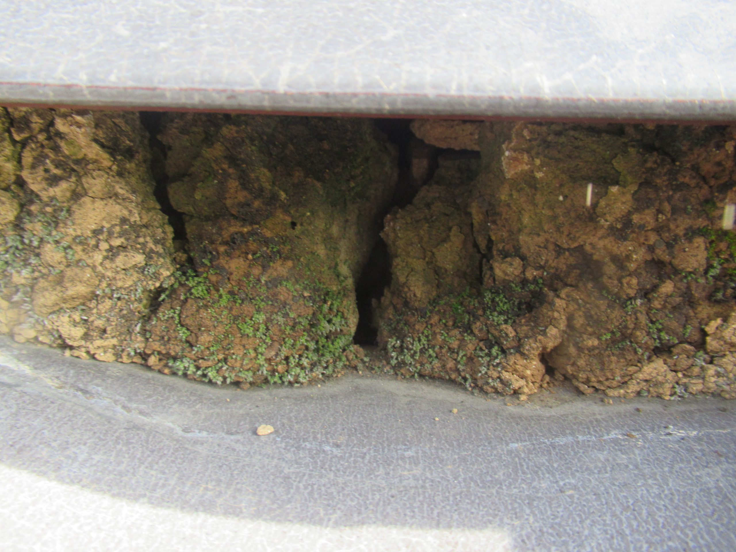 甲府市　屋根漆喰破損個所