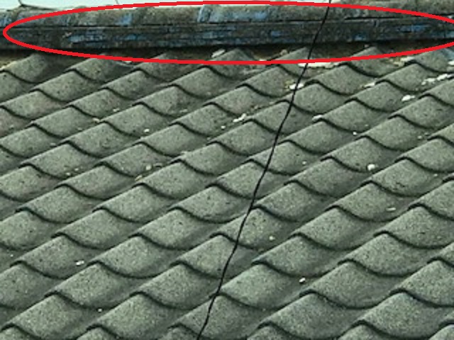 屋根　漆喰状態