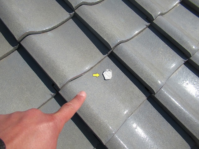 甲府市瓦屋根漆喰飛散