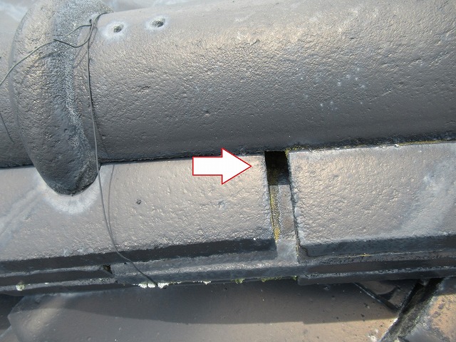 甲府市瓦屋根ズレ小