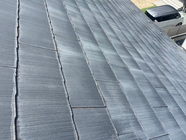 南アルプス市　スレート屋根　チョーキング