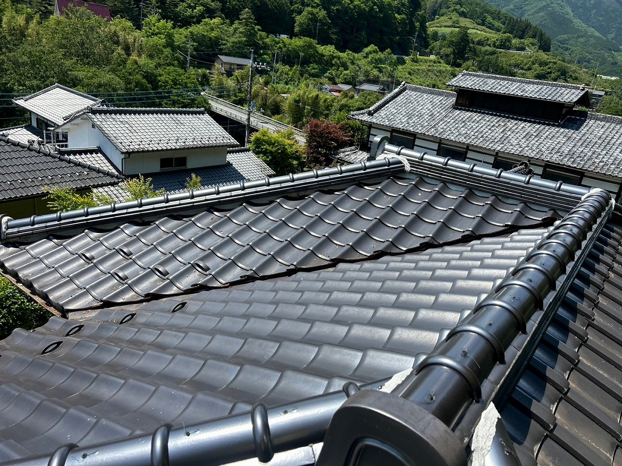 山梨市　屋根清掃後