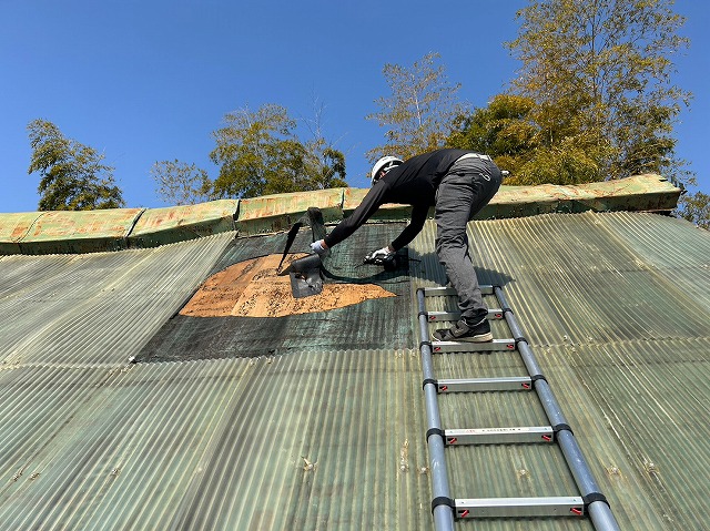 甲府市　屋根撤去