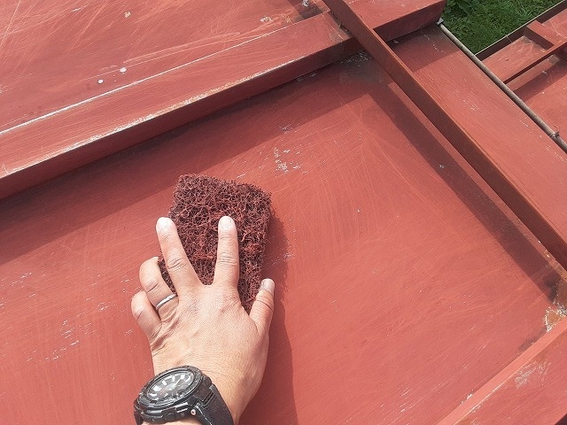 富士吉田市　ケレン作業