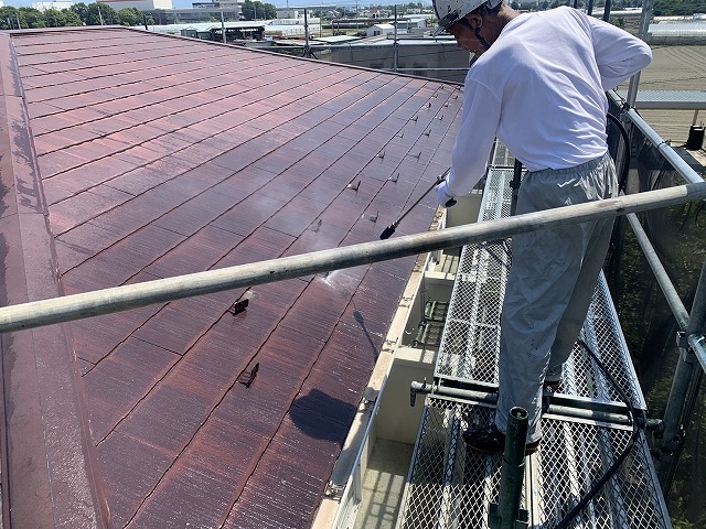 中央市　屋根高圧洗浄　写真