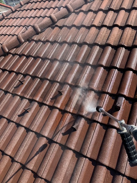 甲府市　屋根　高圧洗浄