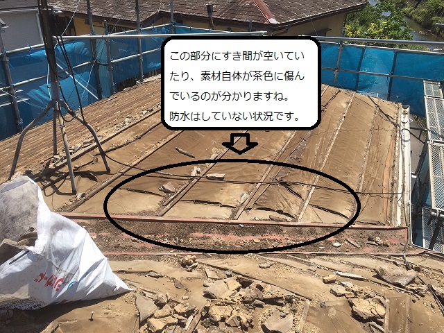 アスファルトルーフィングすき間