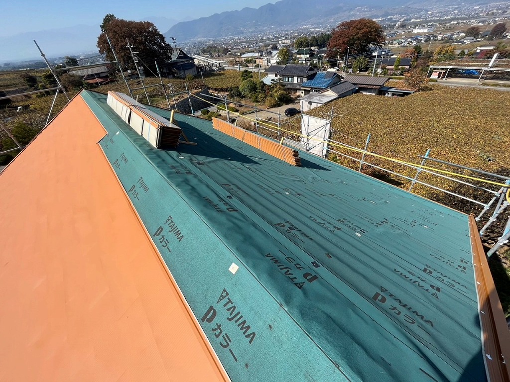 防水シート設置　山梨県