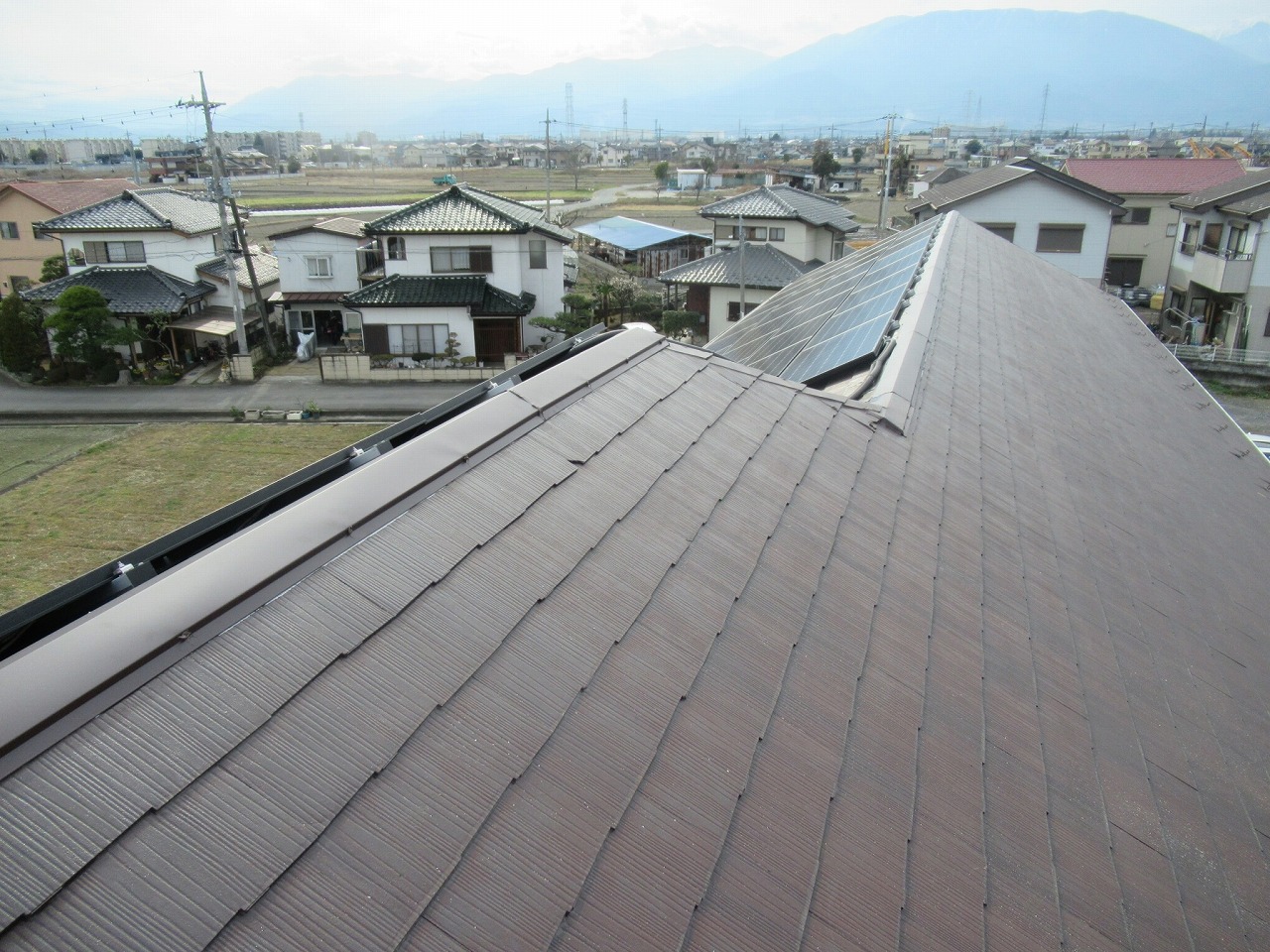 昭和町　棟板金　貫板　交換工事後　完成写真