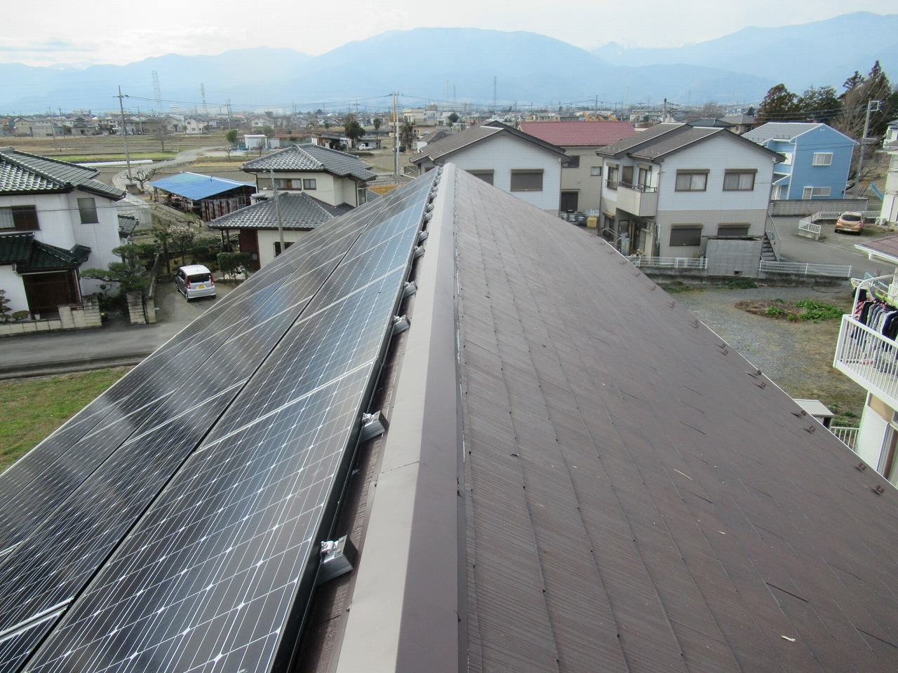 昭和町　棟板金交換工事　新規板金取り付け