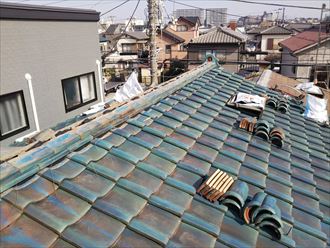千葉市中央区蘇我で棟取り直しでのし瓦を積んでいきます