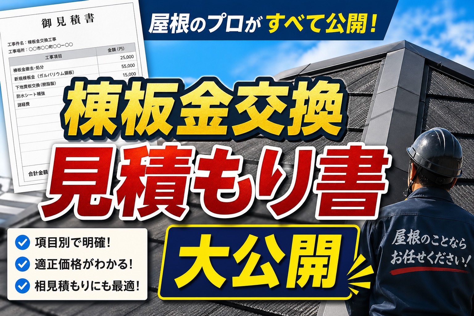 棟板金交換見積もり