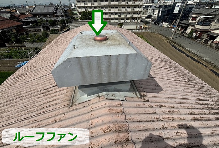 工場屋根のルーフファン
