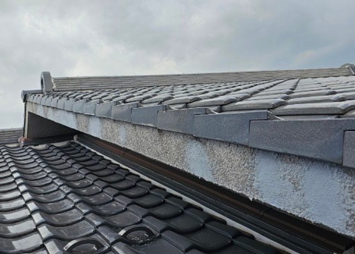 丹波篠山市　破風板及び外壁の補修工事を行った後の様子