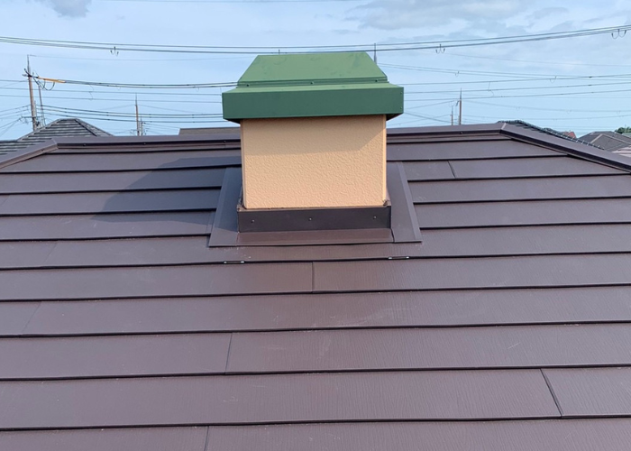 三木市　カラーベスト屋根へカバー工法した後の様子