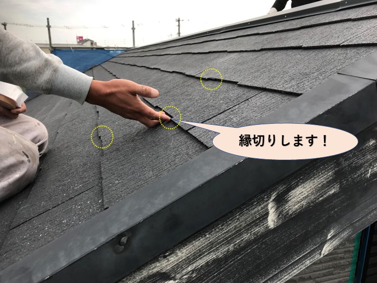 貝塚市の屋根の縁切り