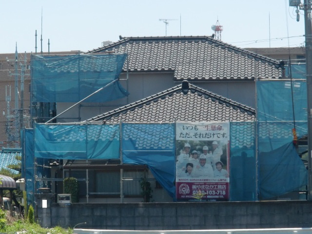 泉北郡忠岡町の仮設足場設置