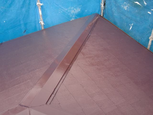 岸和田市天神山町の屋根の上塗り完了