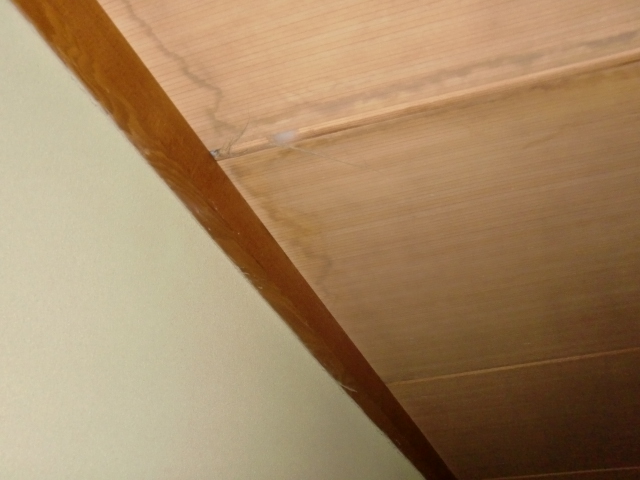 阪南市の一階の和室の天井に雨漏り