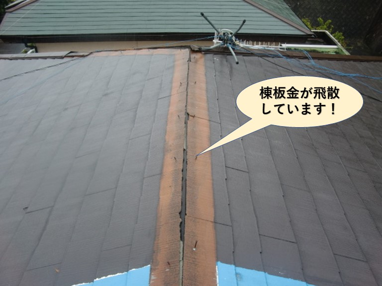 岸和田市の棟板金が飛散