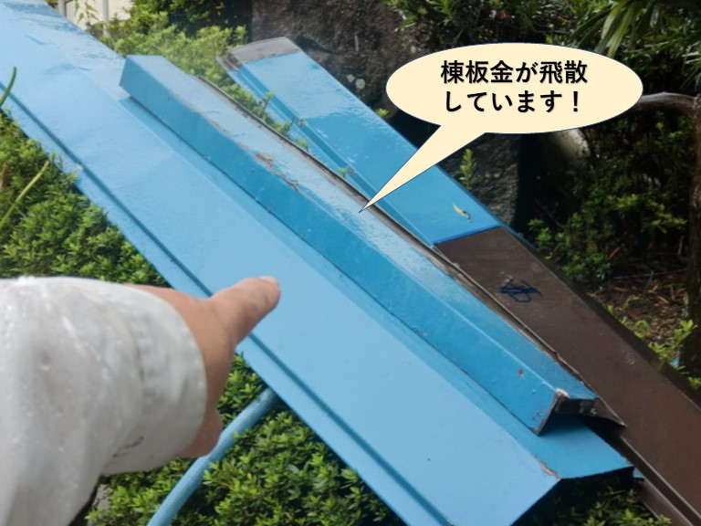 岸和田市の棟板金が飛散