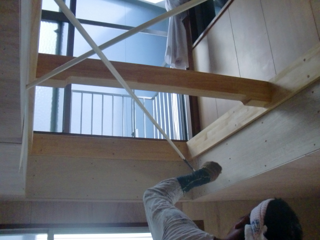 岸和田市小松里町のブレース塗装