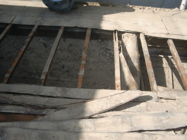 泉北郡忠岡町の屋根裏に落ちた土