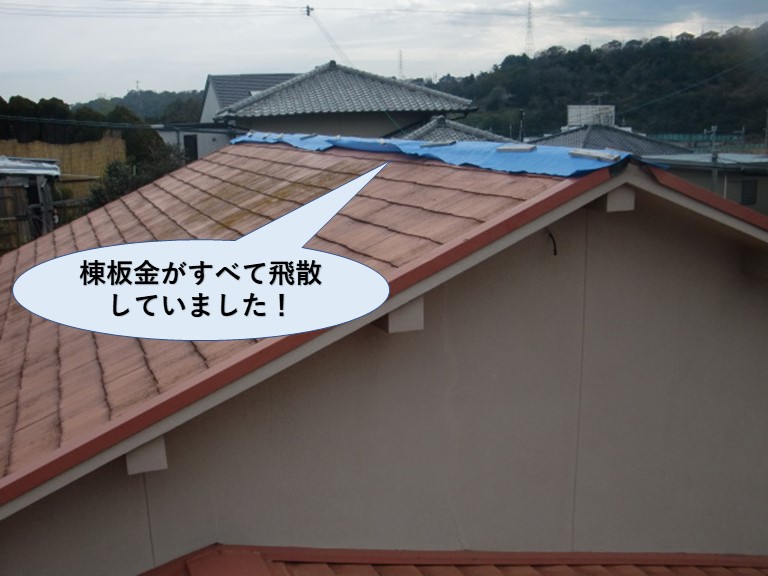 阪南市で棟板金がすべて飛散